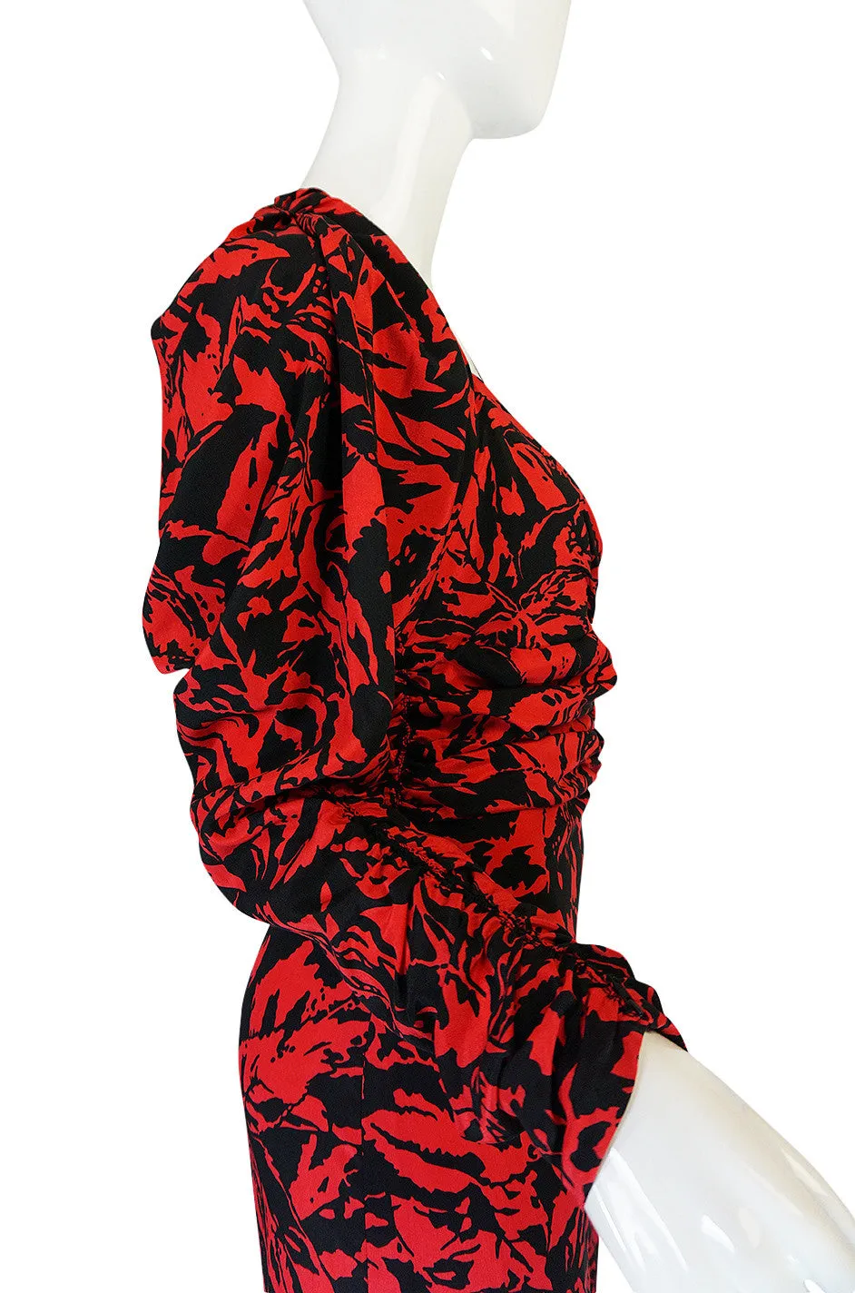1980s Nina Ricci Demi-Couture "Haute Boutique" Silk Dress