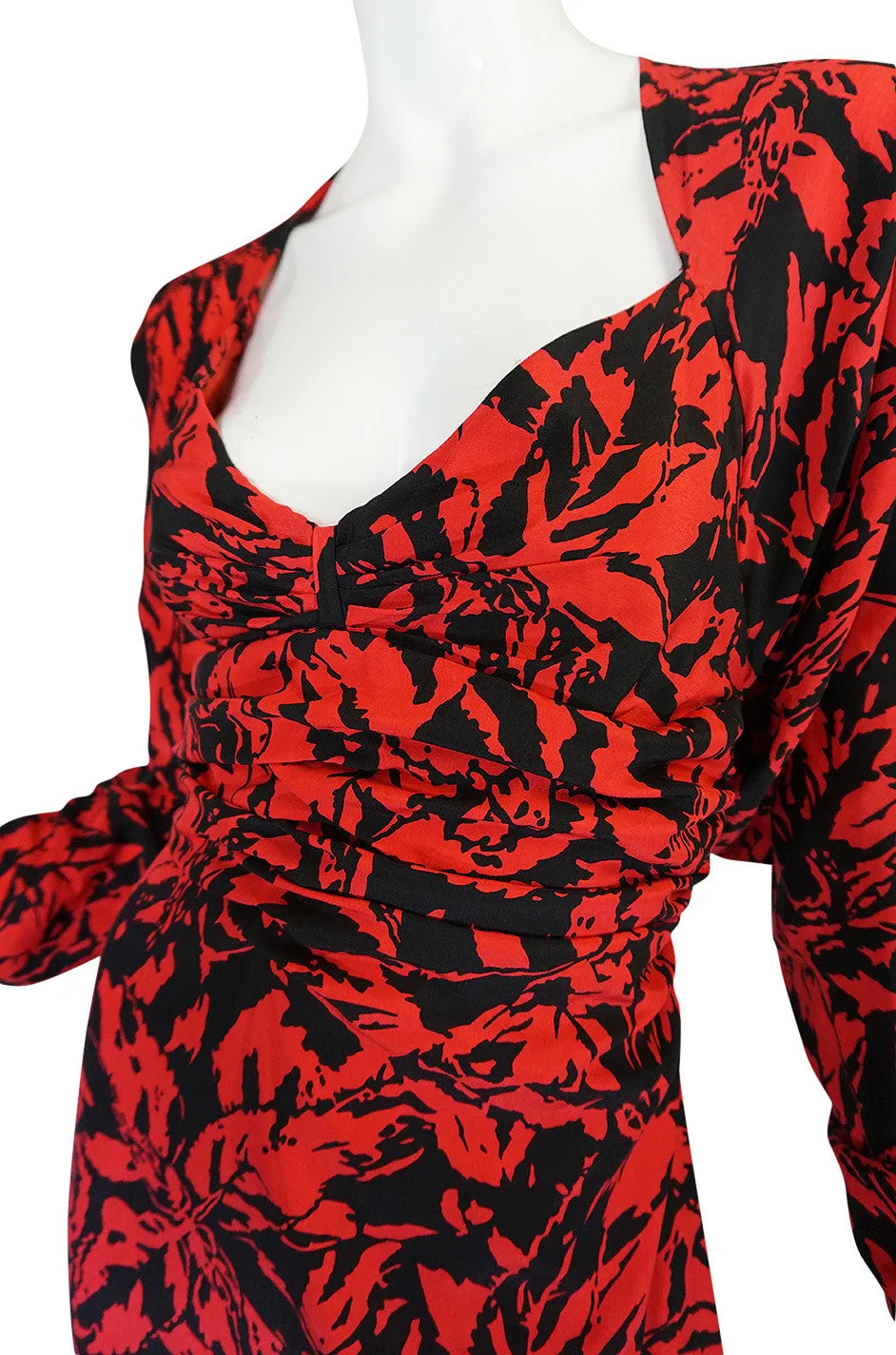 1980s Nina Ricci Demi-Couture "Haute Boutique" Silk Dress
