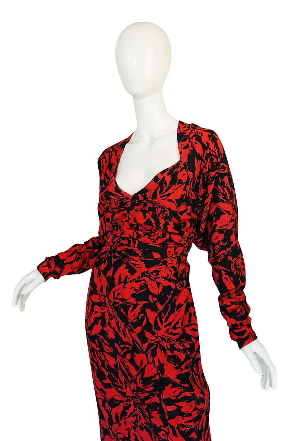 1980s Nina Ricci Demi-Couture "Haute Boutique" Silk Dress