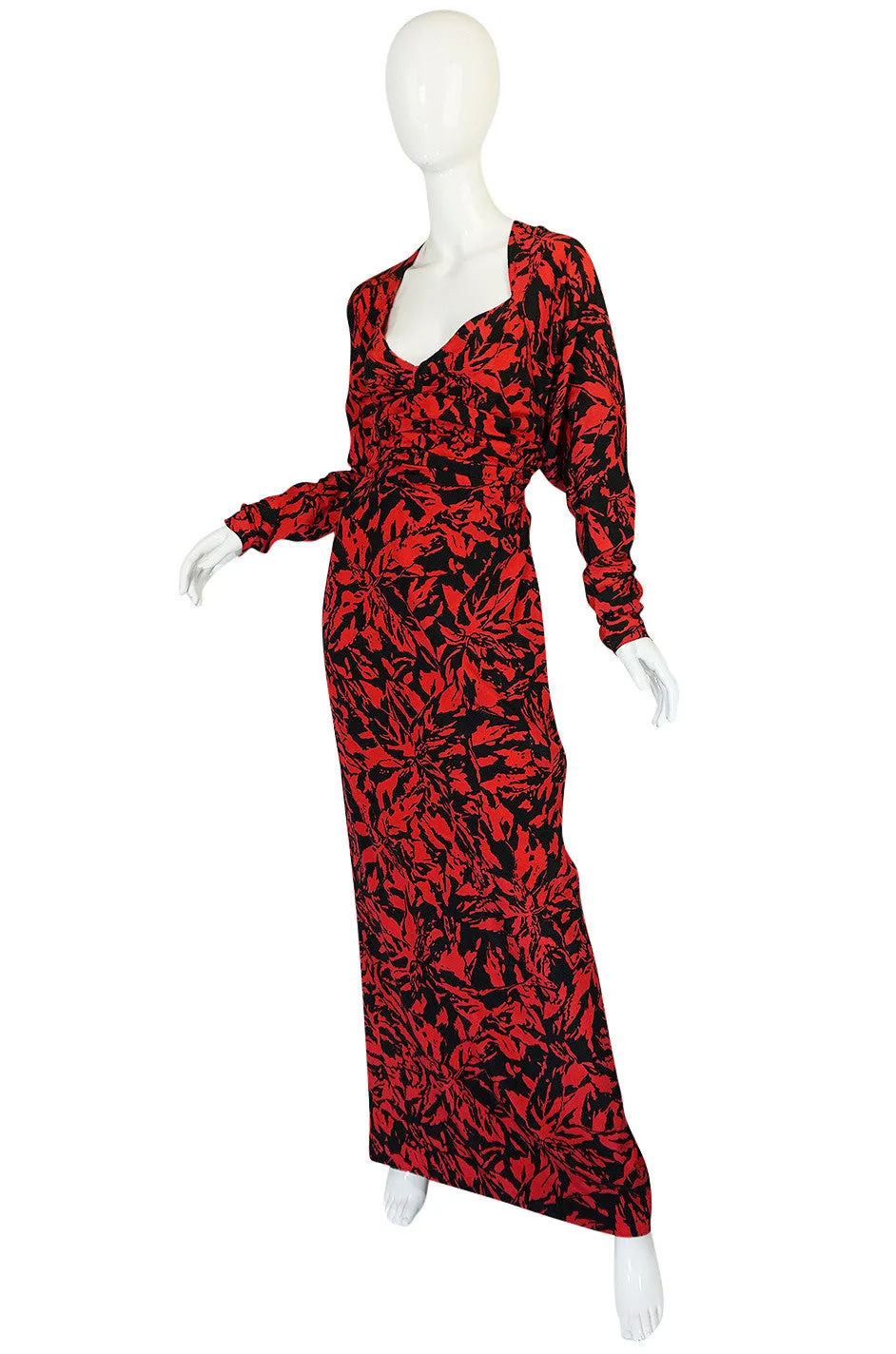 1980s Nina Ricci Demi-Couture "Haute Boutique" Silk Dress