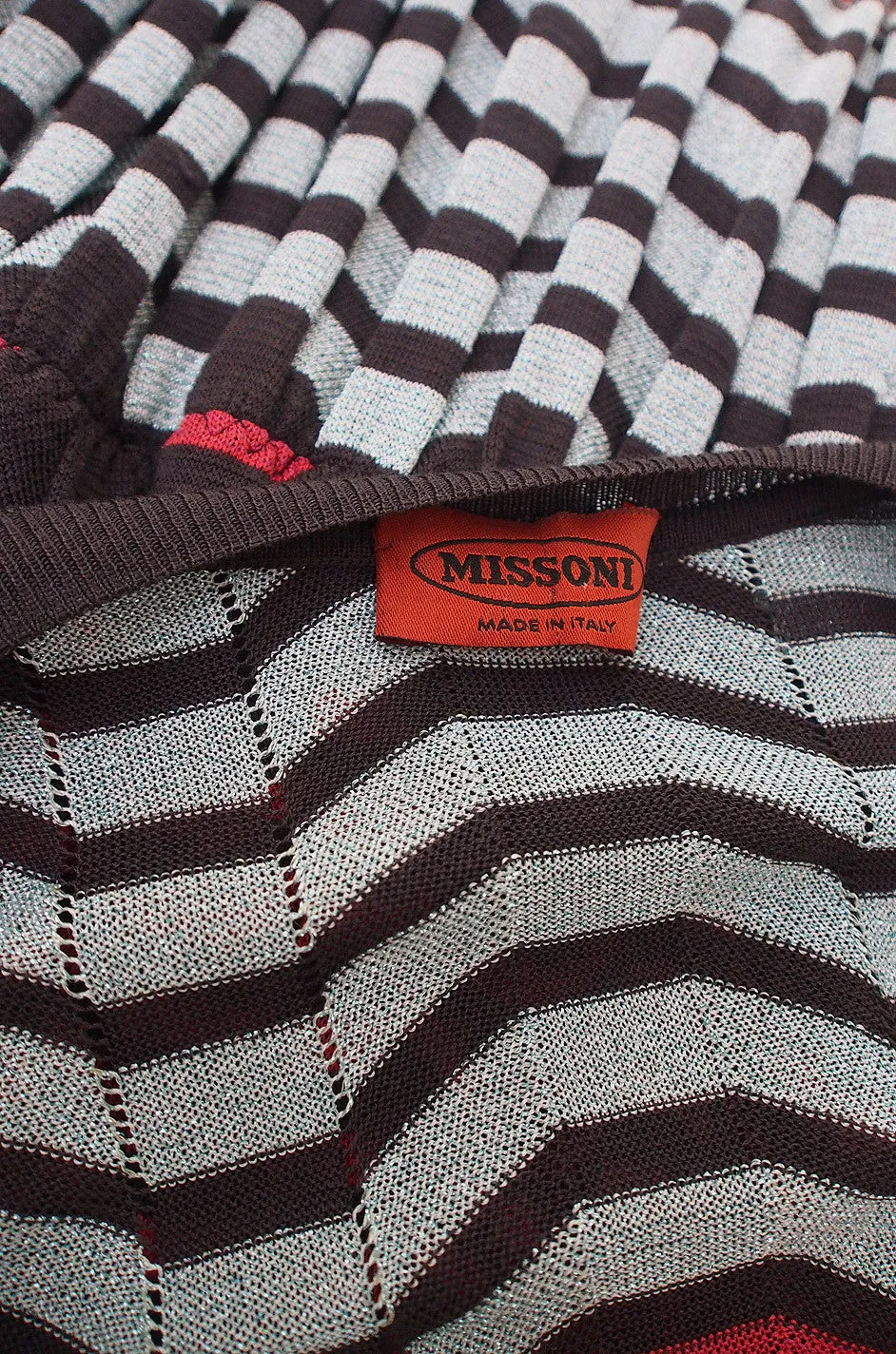 1990s Metallic Knit Missoni Dress with Flare Sleeves