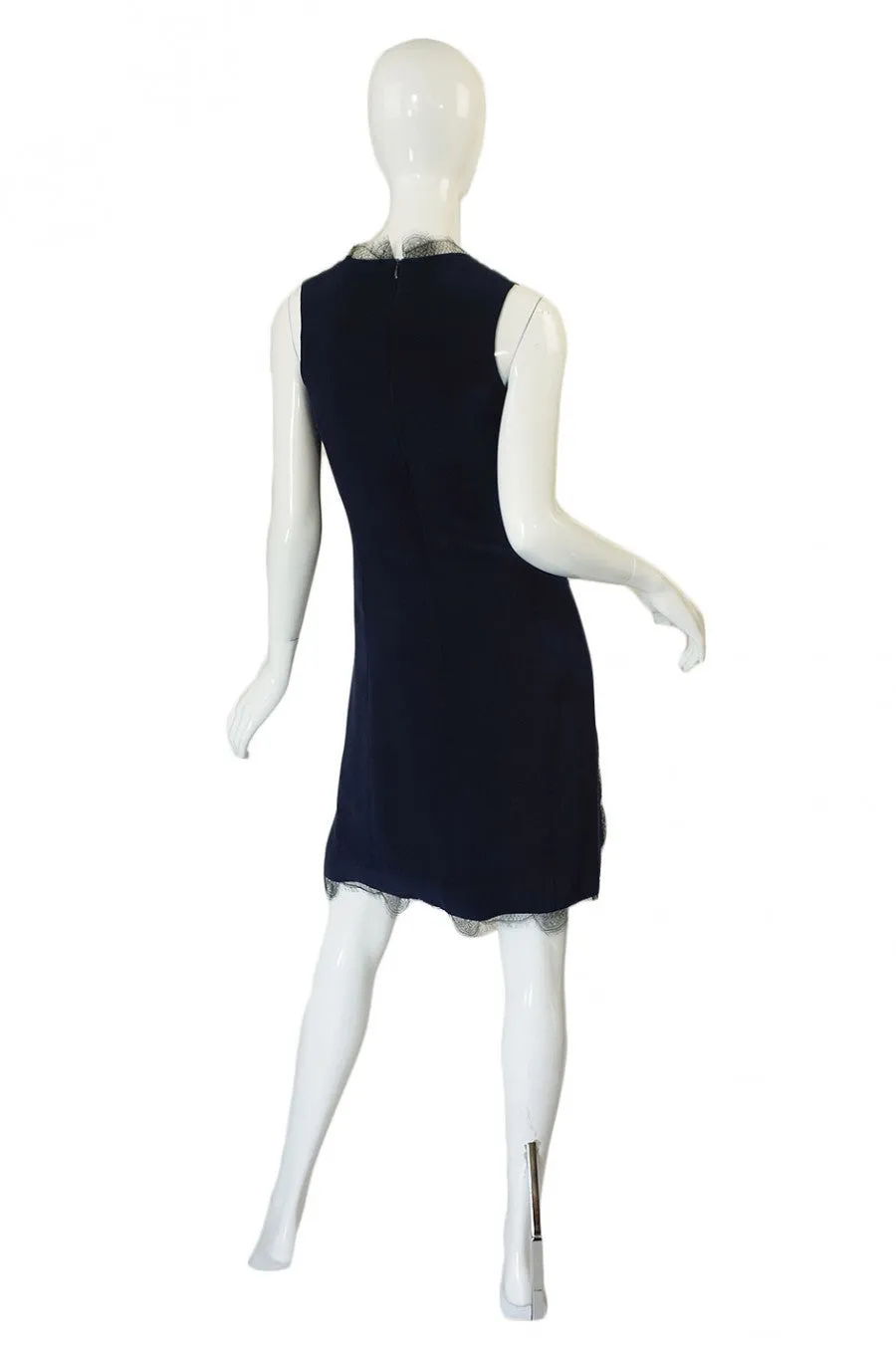 1990s Sexy Bill Blass Lace Trim Dress