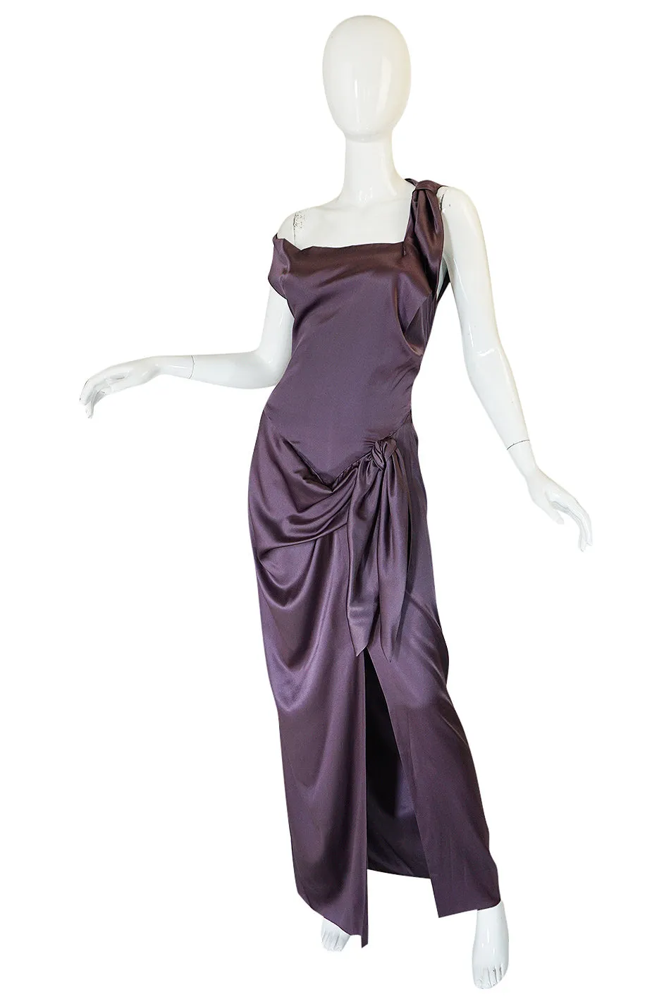 1990s Vivienne Westwood Light Purple Draped Red Label Dress