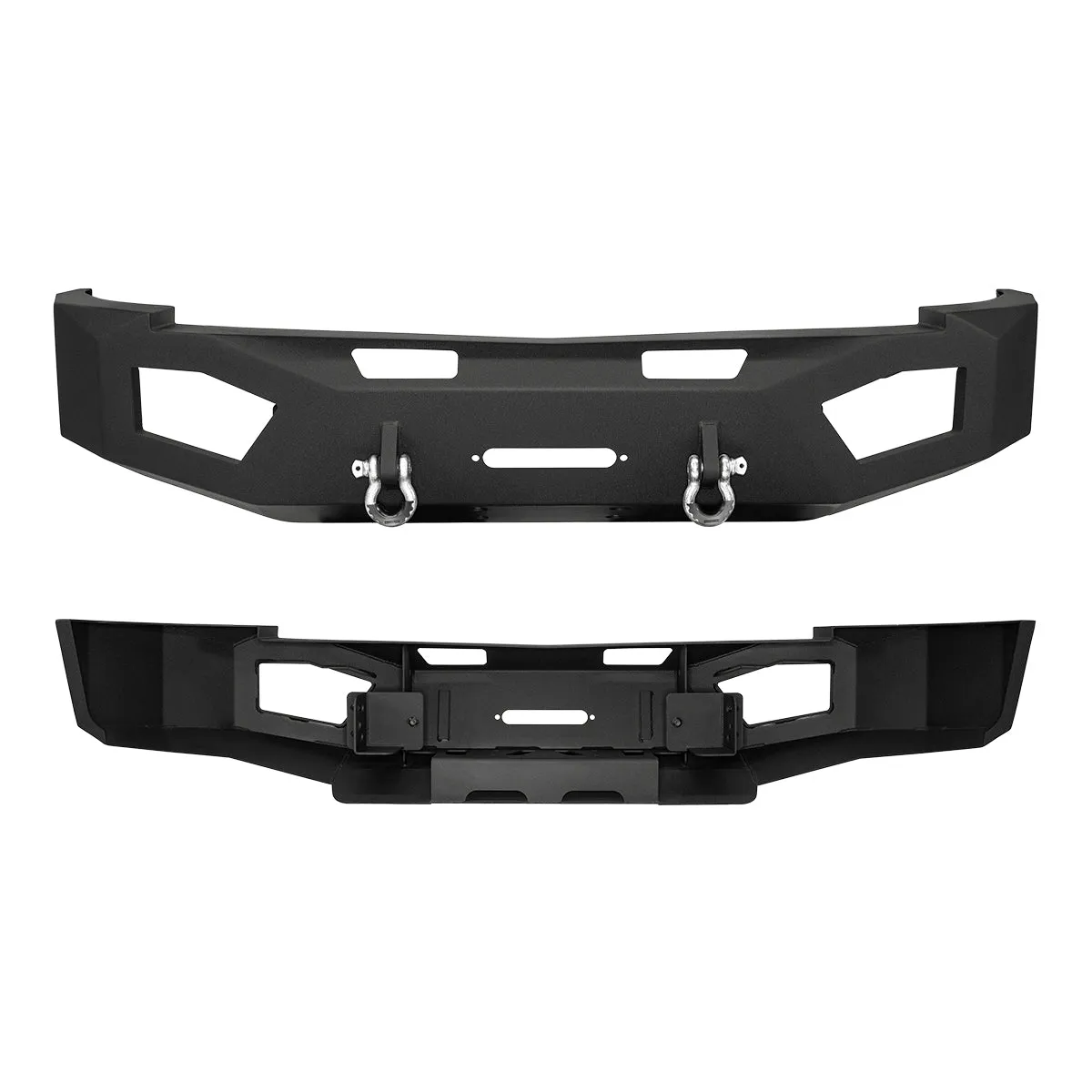 2007-2013 Chevrolet Silverado 1500 Heavy-Duty Winch Front Bumper, Black Wrinkle