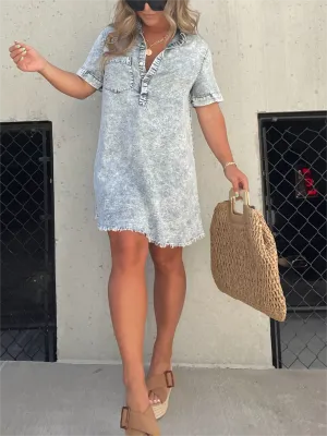 2023 WOMEN'S WASHED SHIRT DRESS (BUY 2 FREE SHIPPING)