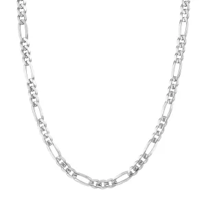 24" 6.75mm Rhodium Plated Sterling Silver Men's Chain