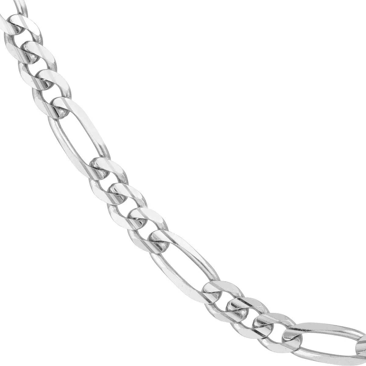 24" 6.75mm Rhodium Plated Sterling Silver Men's Chain