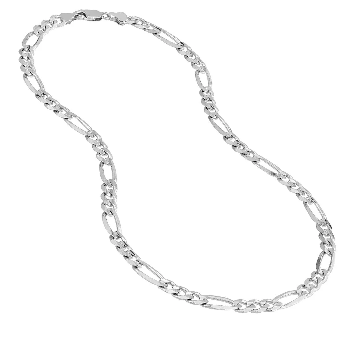24" 6.75mm Rhodium Plated Sterling Silver Men's Chain