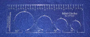 4 Mini Circles Template for 1/2" Foot - Clear with Ruler 1/4" Thick
