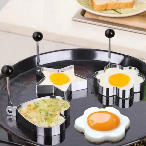 4Pcs Stainless Steel Fried Egg Shaper Pancake Mould Tools
