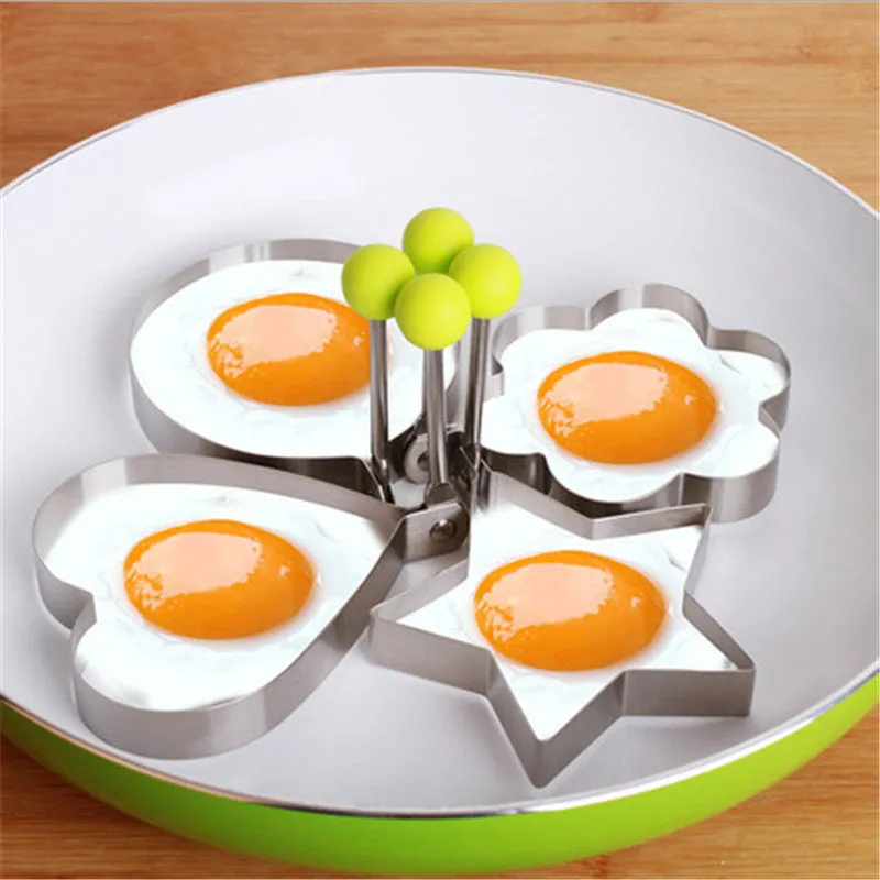 4Pcs Stainless Steel Fried Egg Shaper Pancake Mould Tools