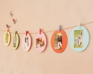 6 Pcs Paper Round Photo Frame Set for Fujifilm Instax Mini Films