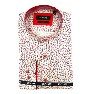 880540 Mandarin Collar Floral Slim