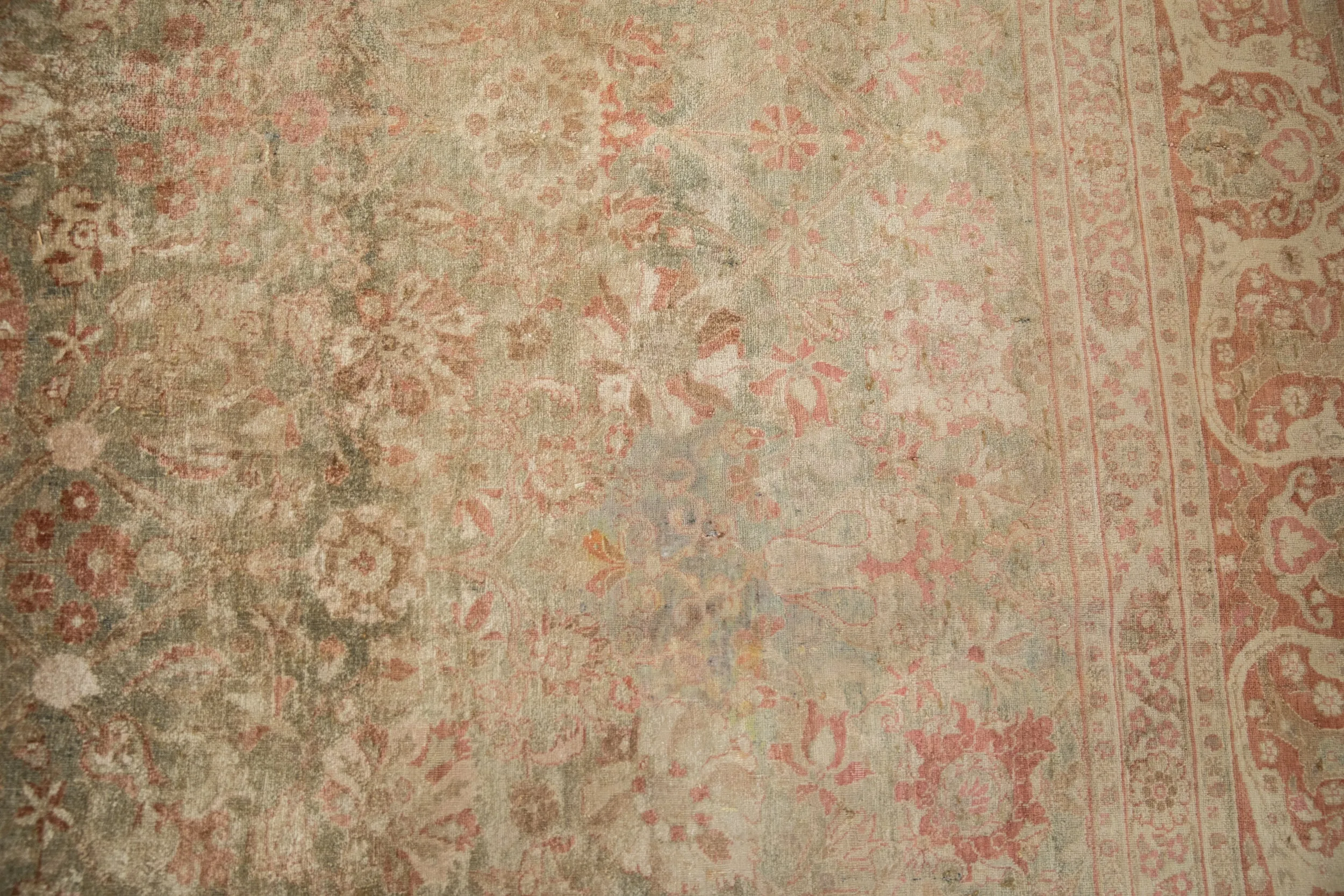 9x11.5 Antique Distressed Kerman Carpet