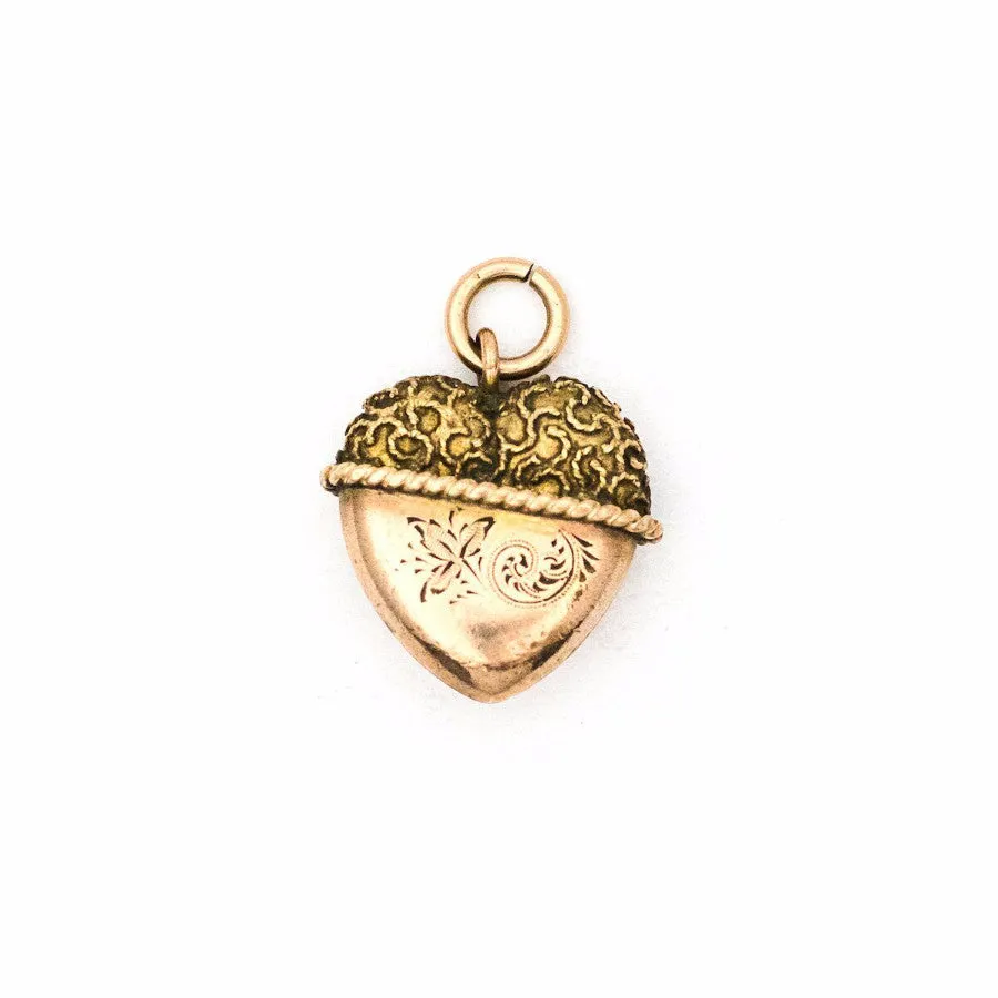 Acorn Heart Charm