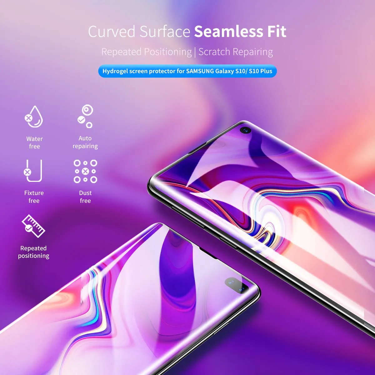 AICase HD Ultra Clear Anti Fingerprint Screen Cover for Samsung Galaxy S10 