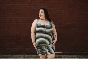 aja dress in stripe