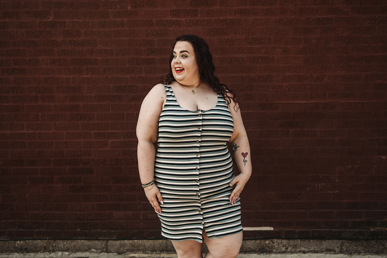 aja dress in stripe