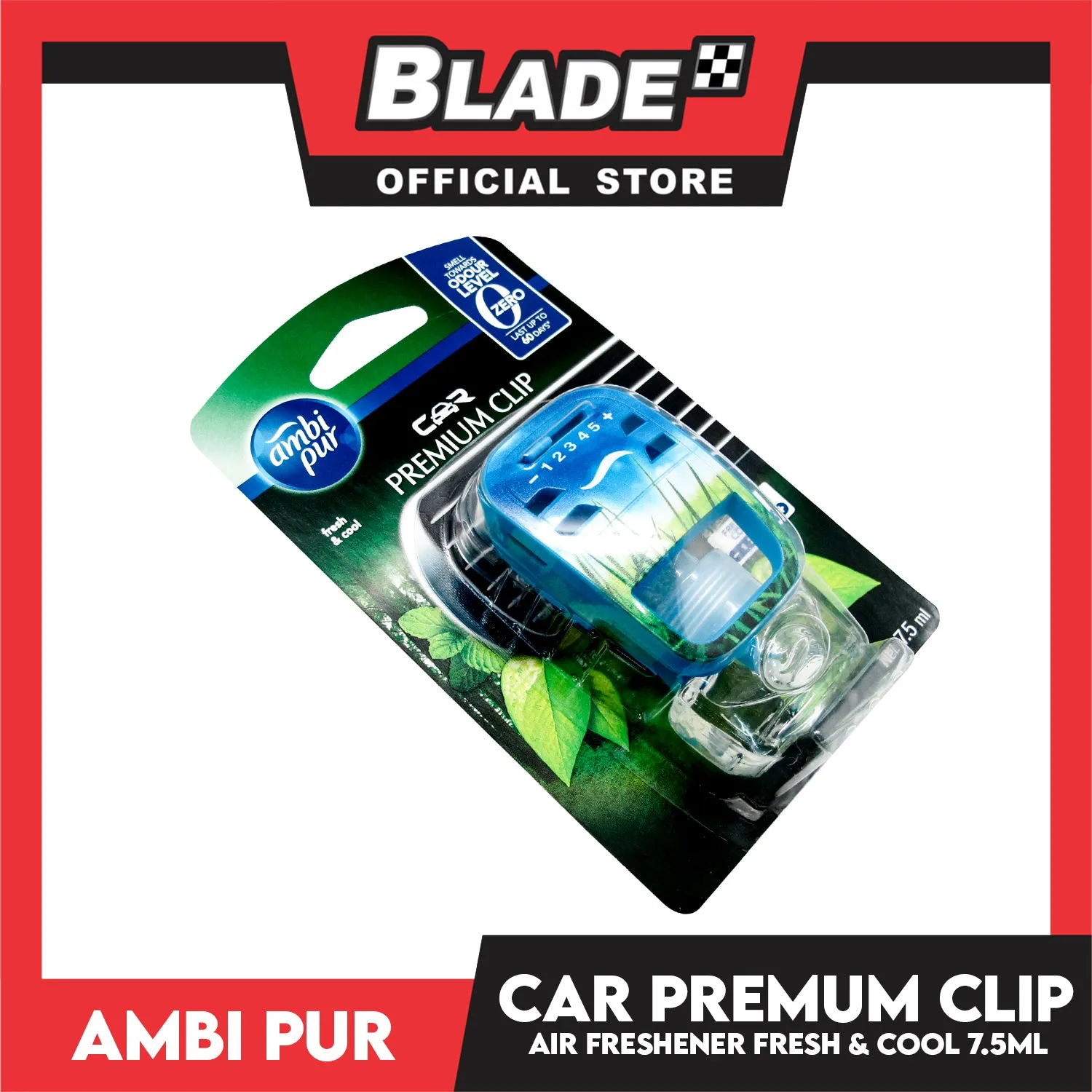 Ambi Pur Car Air Freshener Premium Clip (Fresh and Cool) 7.5ml.