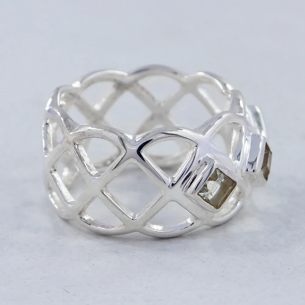 Amethyst Designer Silver Ring