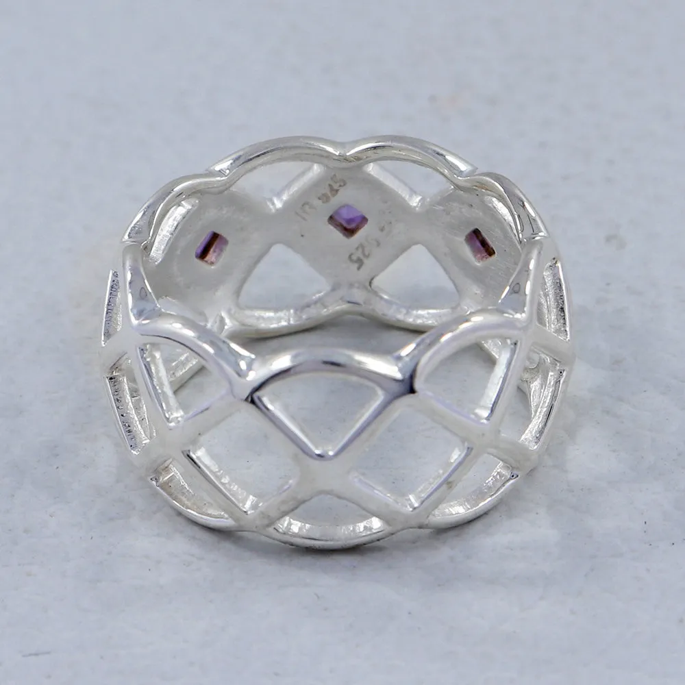 Amethyst Designer Silver Ring