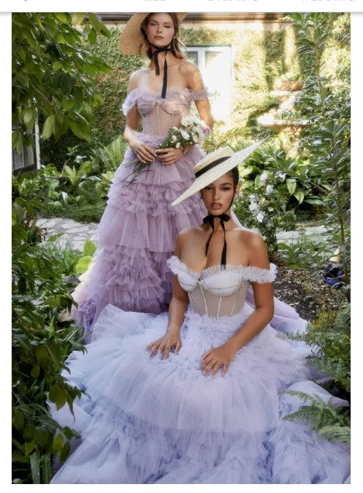 Andrea & Leo Couture A1150 Rhinestone Corset Ruffle Gown