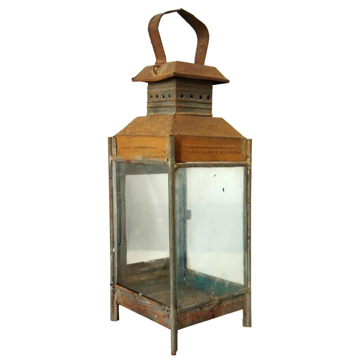 Anglo Indian Toleware and Glass Portable Lantern
