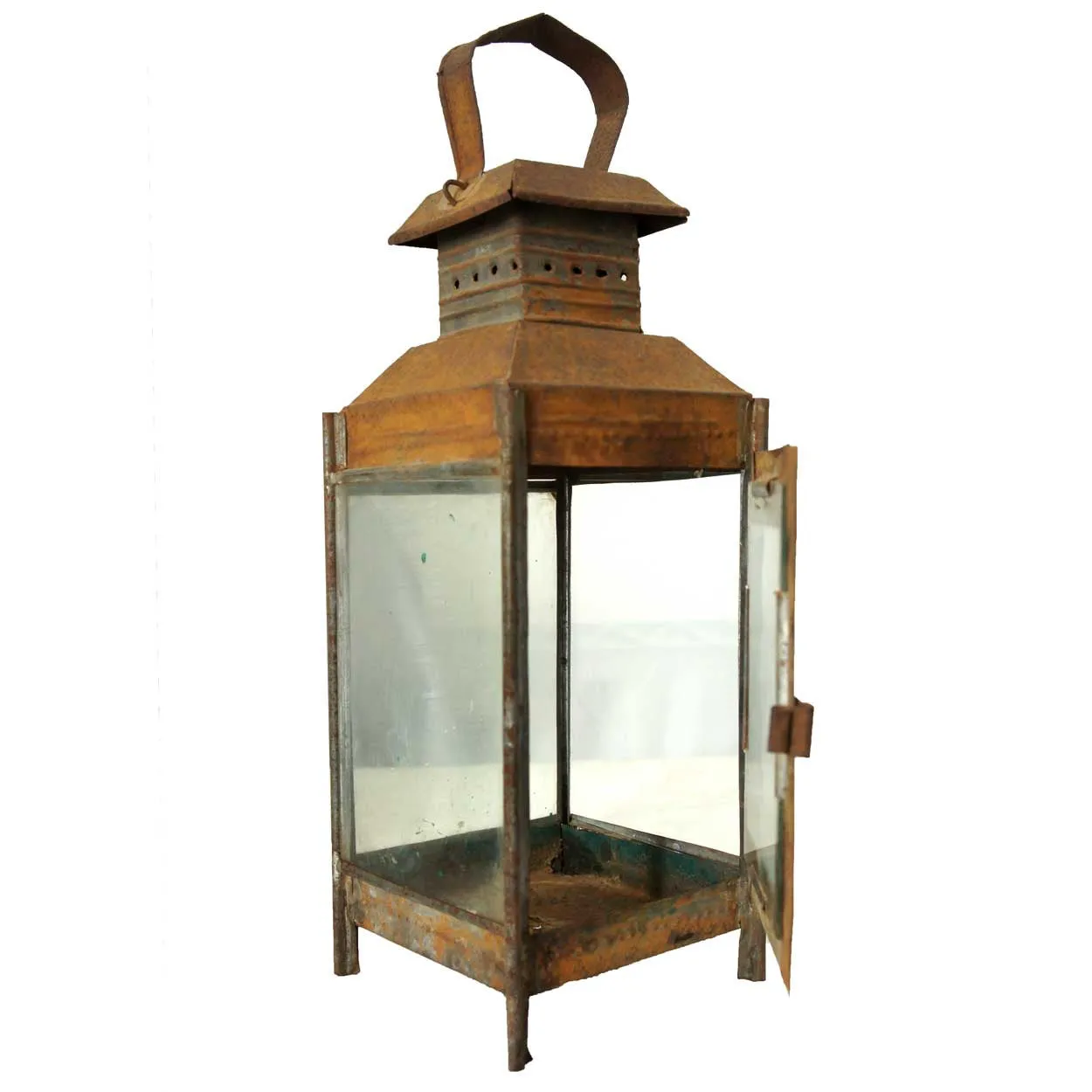 Anglo Indian Toleware and Glass Portable Lantern