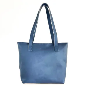 Antelo Emmy Unlined Pebble Leather Tote With Zip - Orion Blue