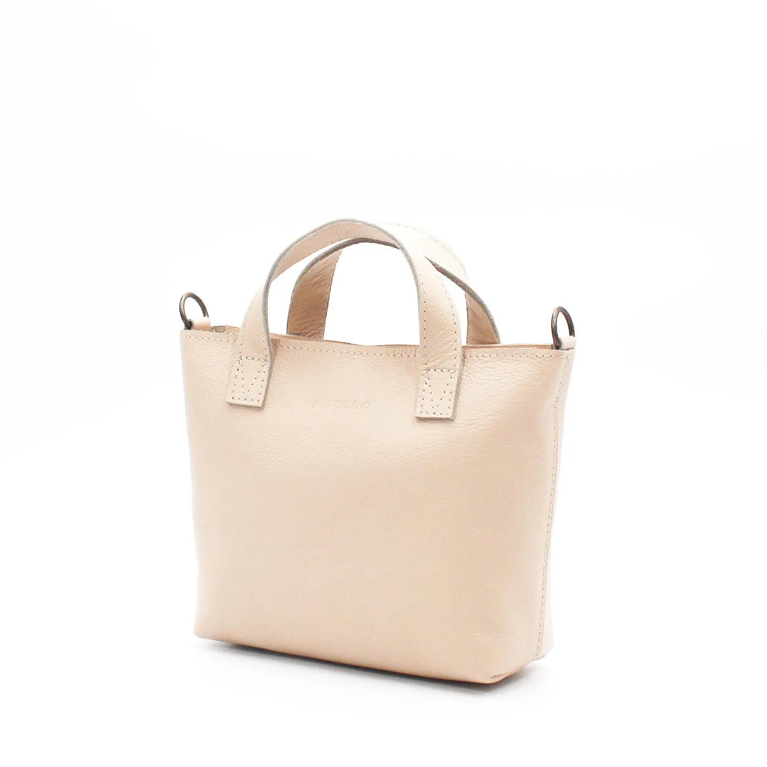 Antelo Zazi Petite Pebble Leather Crossbody Tote - Vanilla Frappe