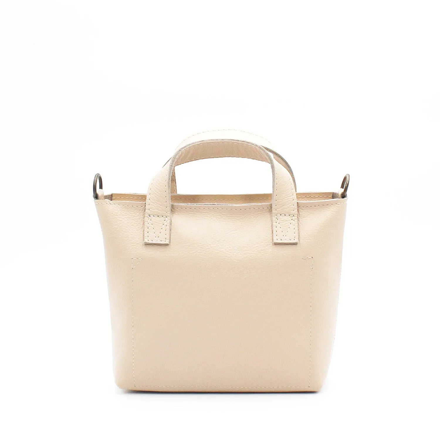 Antelo Zazi Petite Pebble Leather Crossbody Tote - Vanilla Frappe