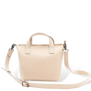 Antelo Zazi Petite Pebble Leather Crossbody Tote - Vanilla Frappe