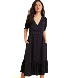 Anthropologie Maeve Elegant Black Midi “Eudora” Dress 0