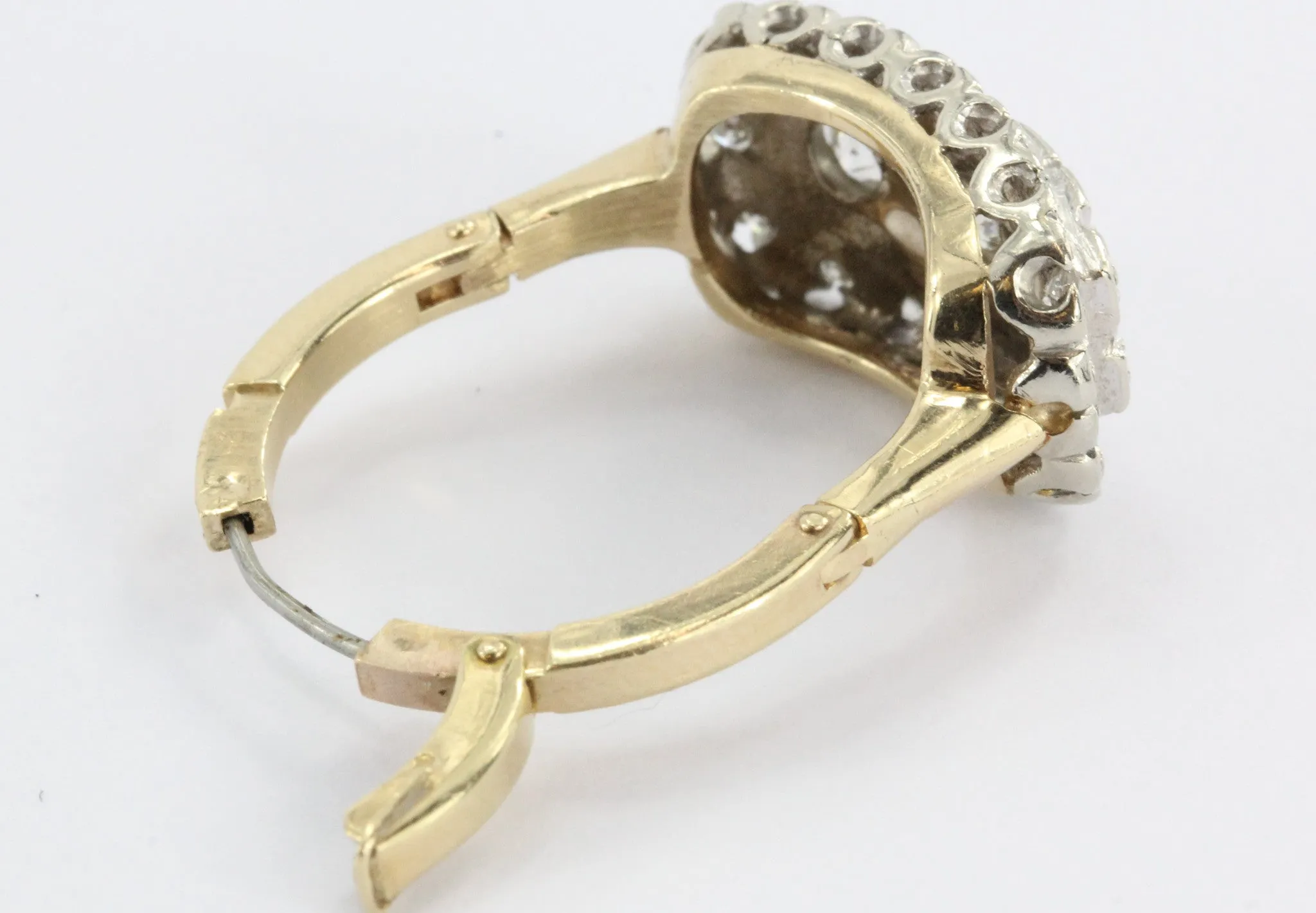Antique 14K Gold 1.5 Carat Diamond Cluster Ring