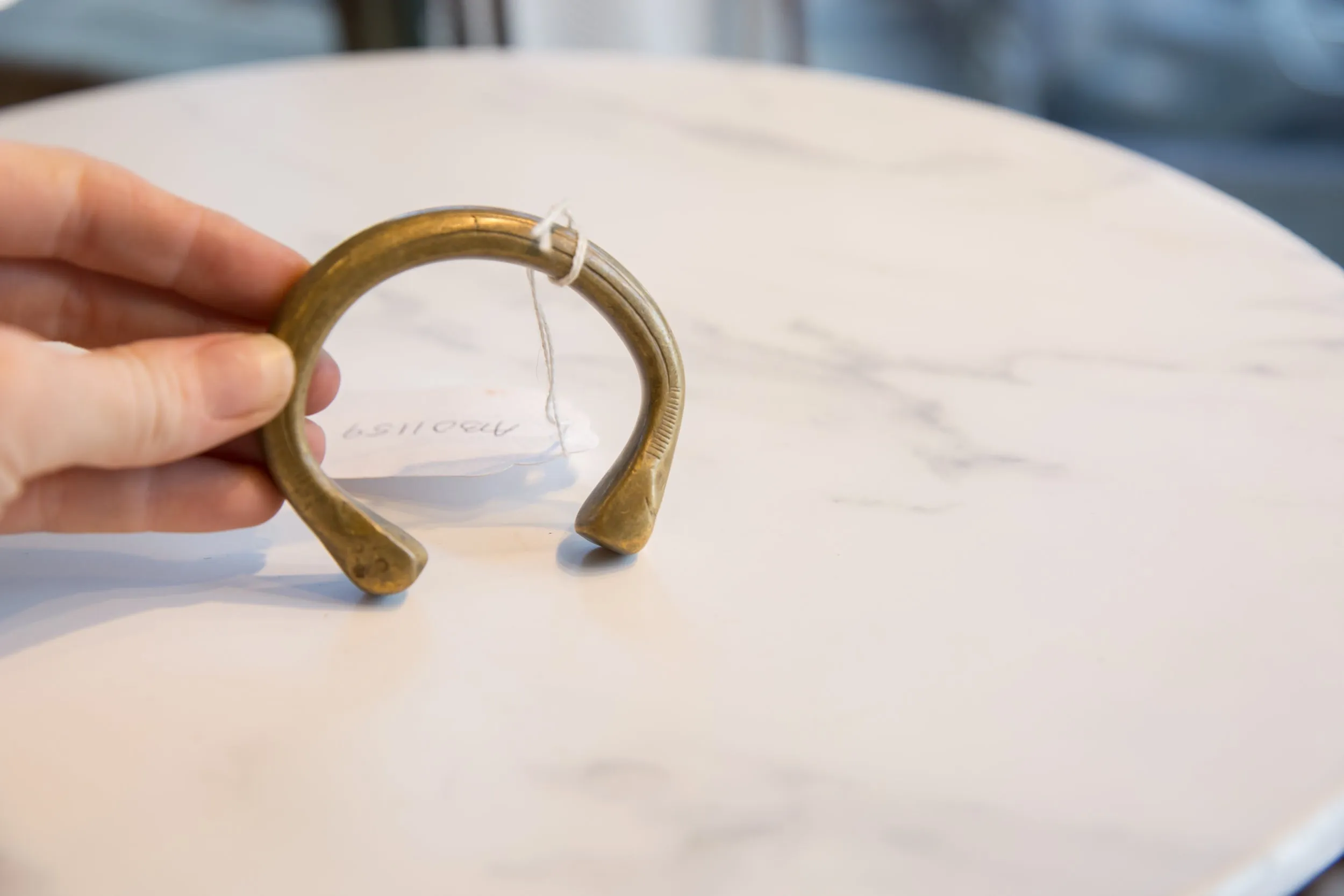 Antique African Bronze Snake Cuff Bracelet