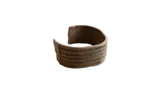 Antique African Bronze Stripe Design Cuff Bracelet