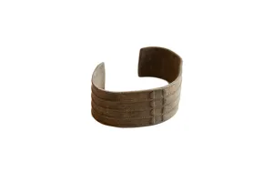 Antique African Bronze Stripe Design Cuff Bracelet