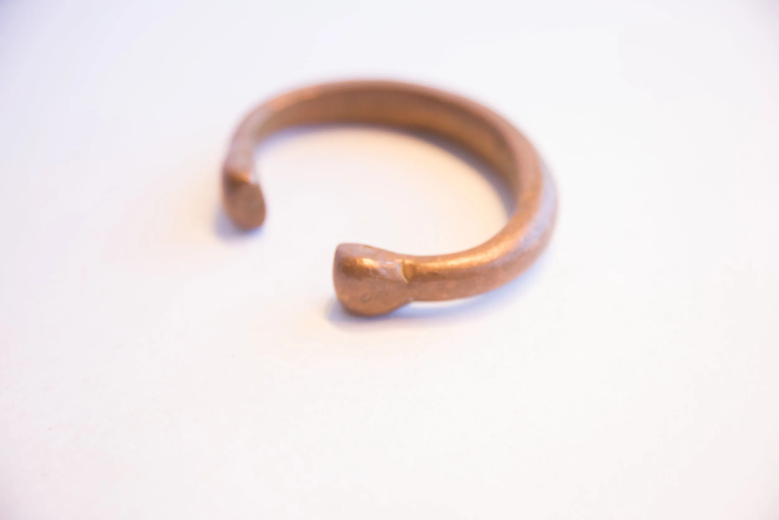 Antique African Copper Snake Cuff Bracelet