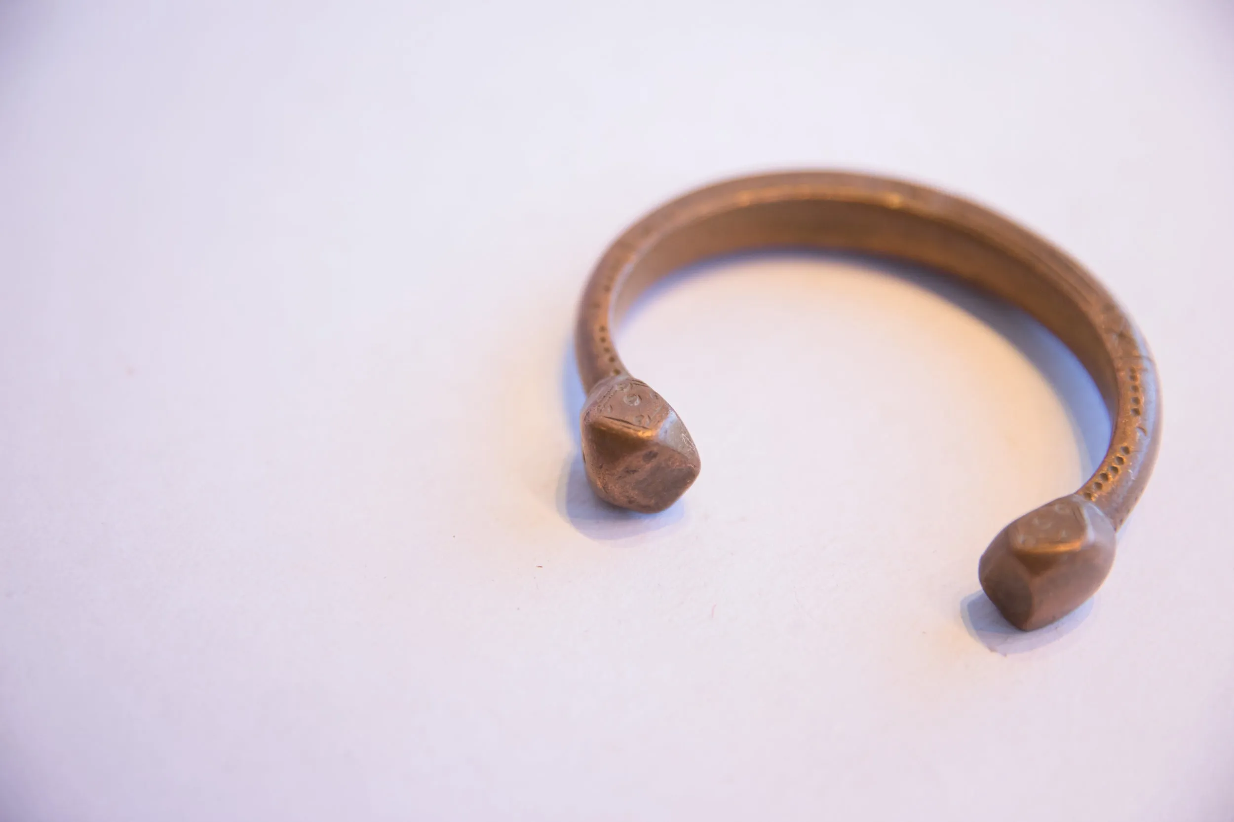Antique African Copper Snake Cuff Bracelet