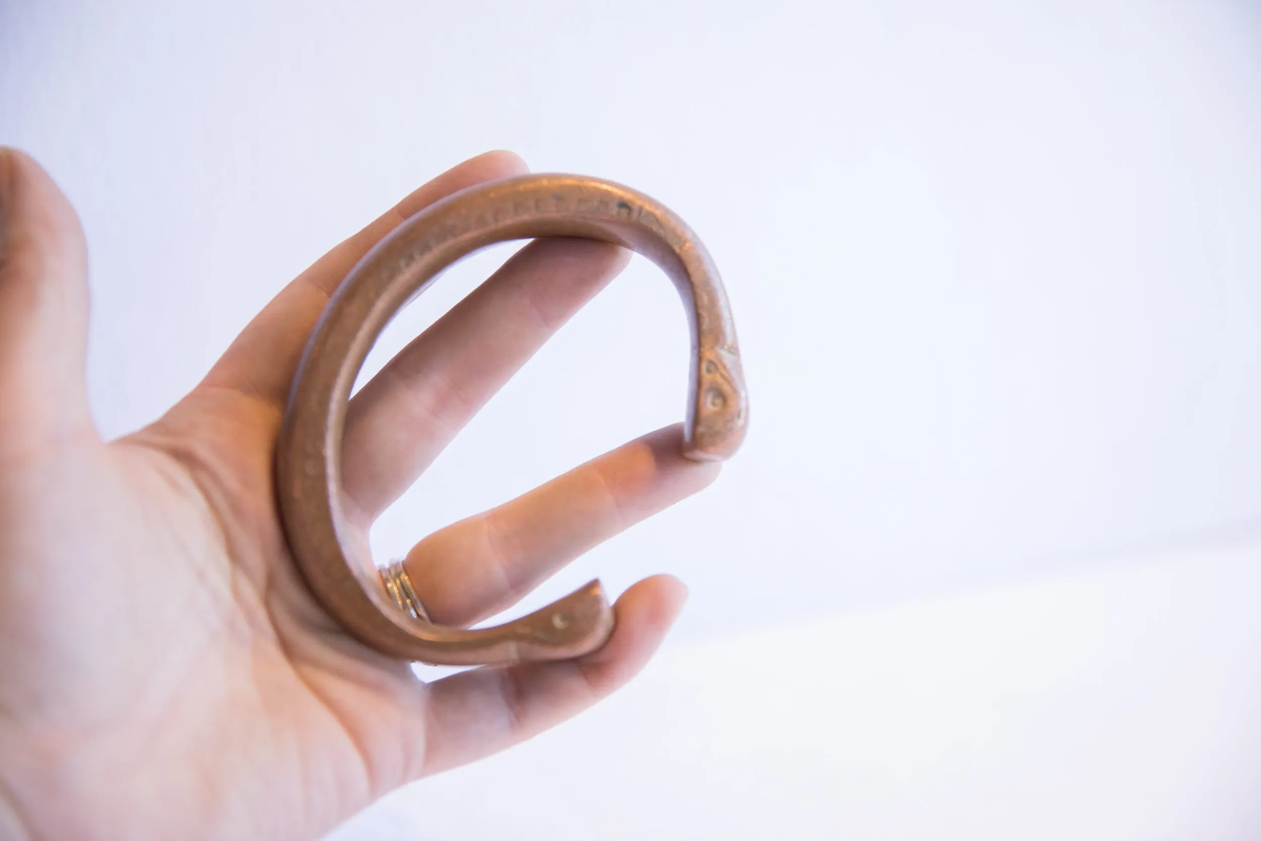 Antique African Copper Snake Cuff Bracelet