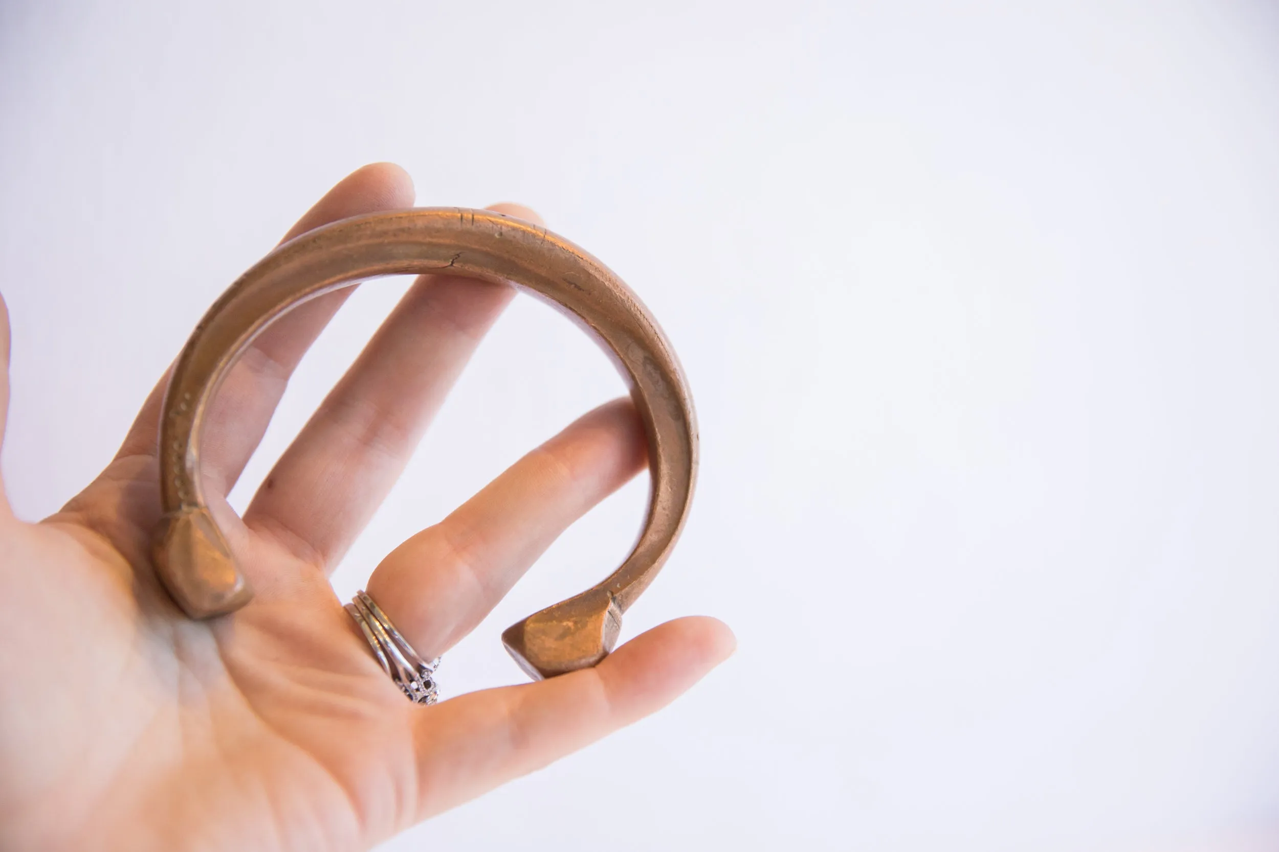Antique African Copper Snake Cuff Bracelet