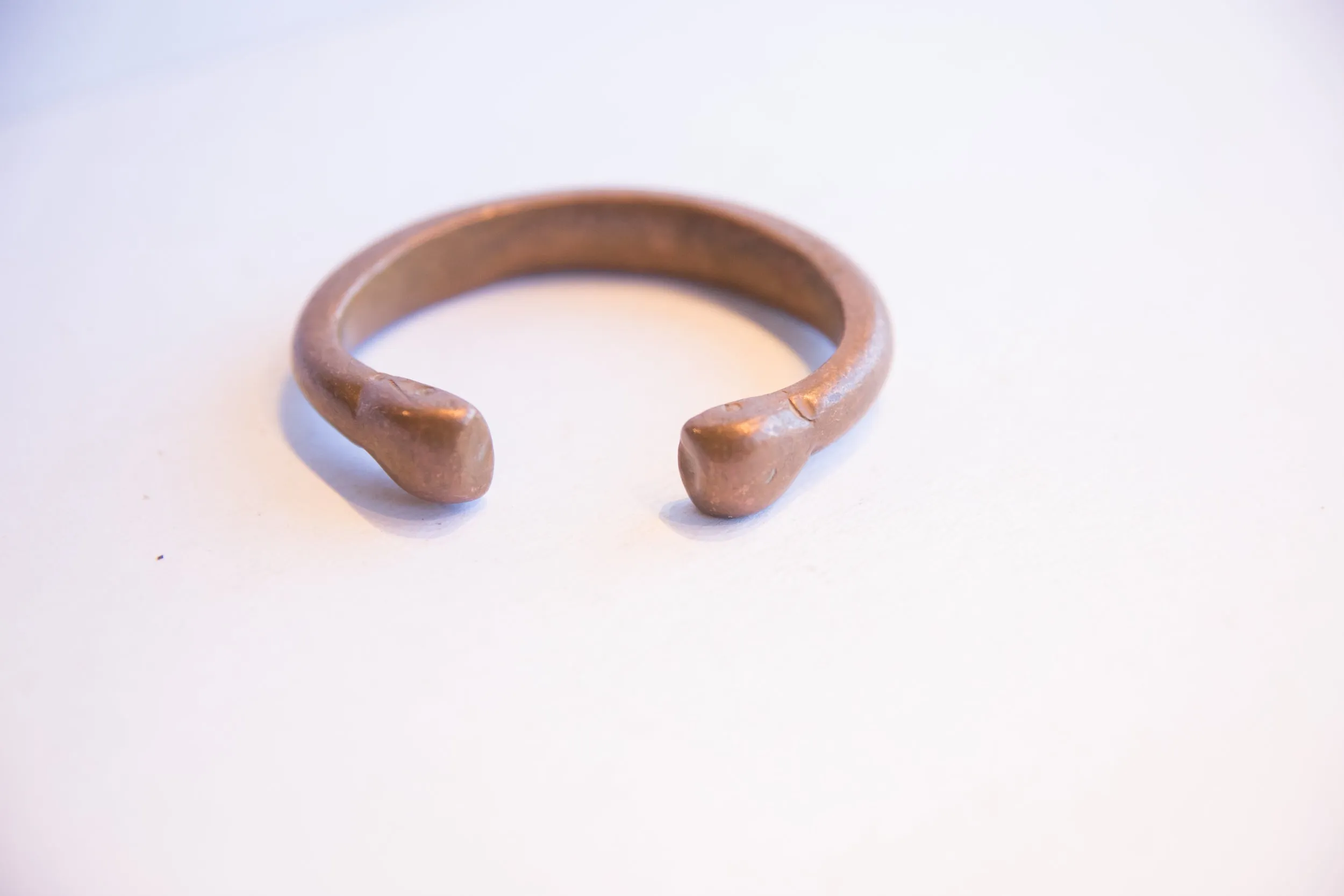 Antique African Copper Snake Cuff Bracelet