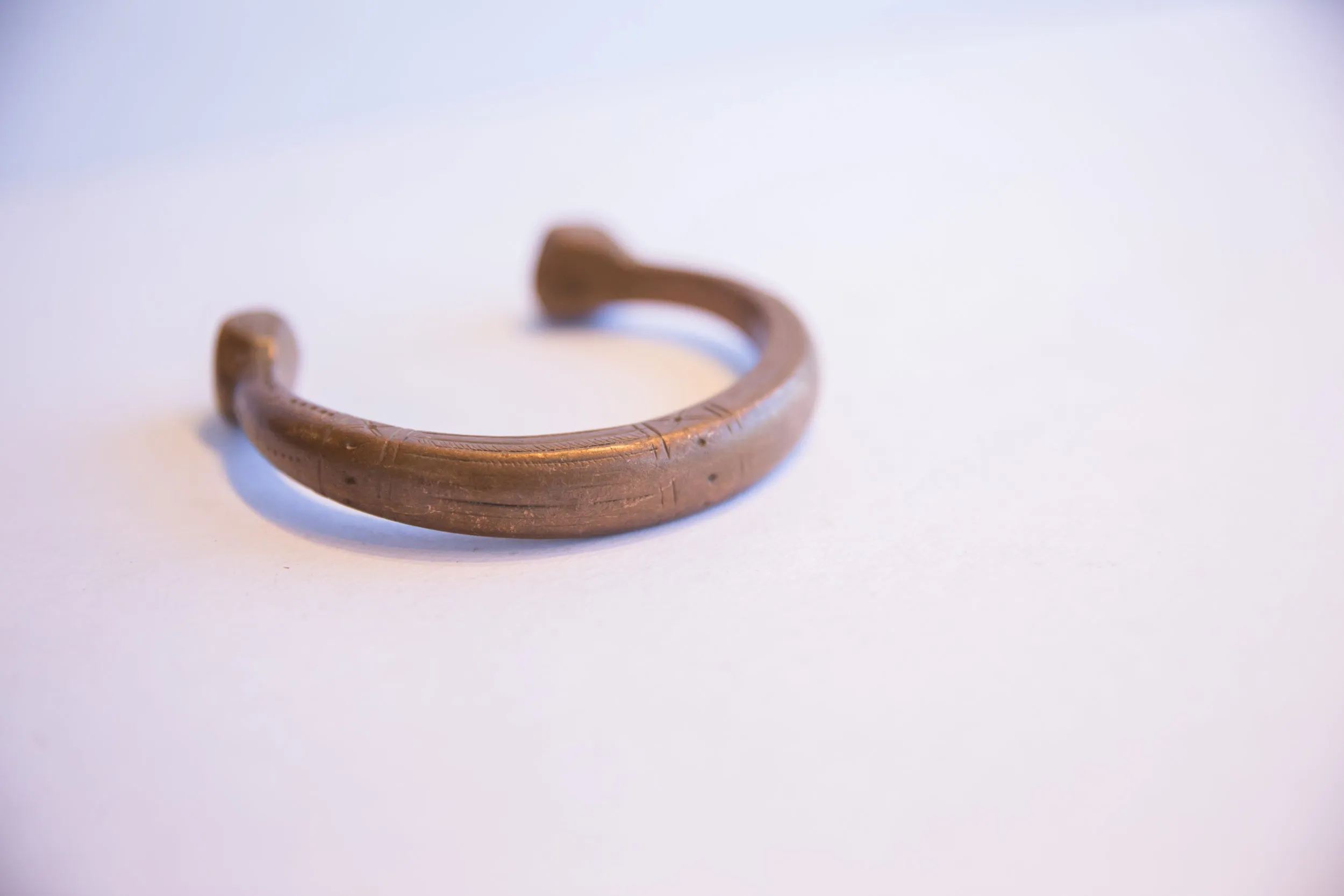 Antique African Copper Snake Cuff Bracelet