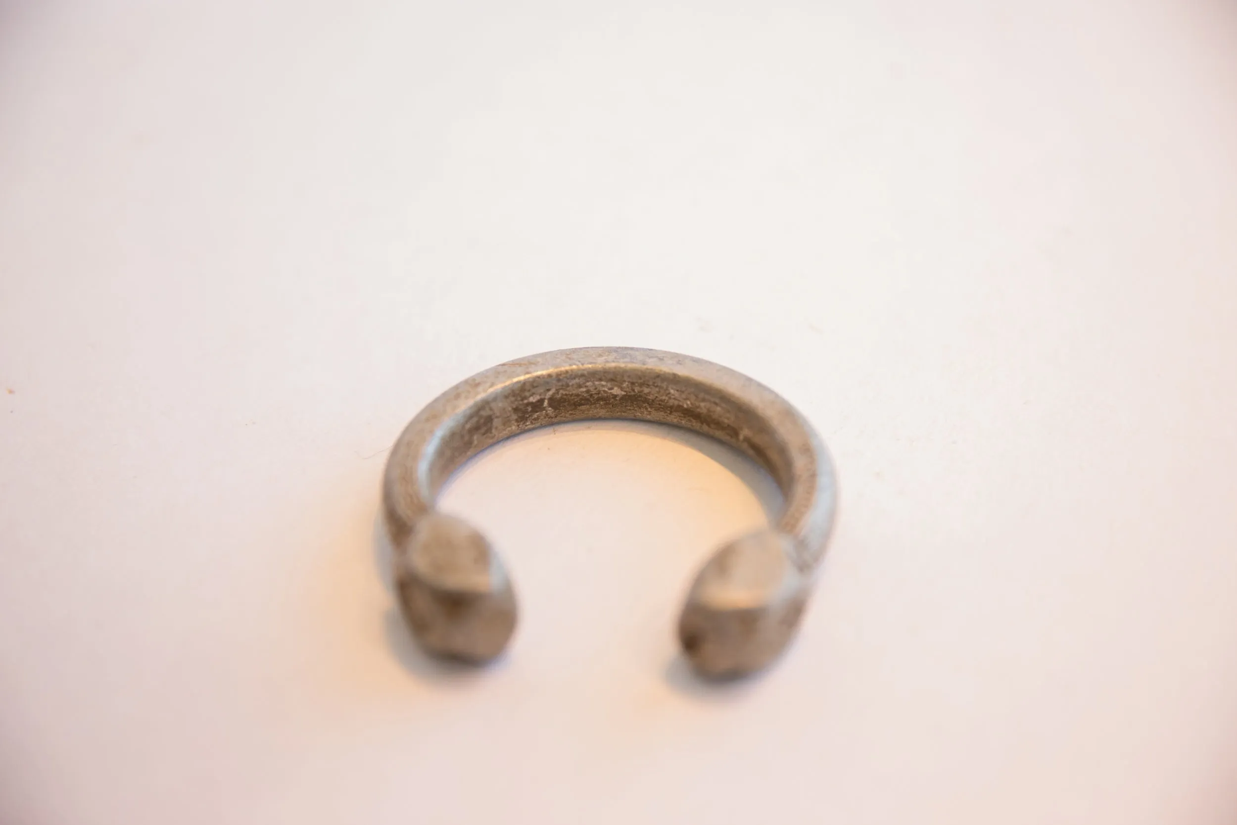 Antique African Geometric Base Small Aluminum Cuff Bracelet