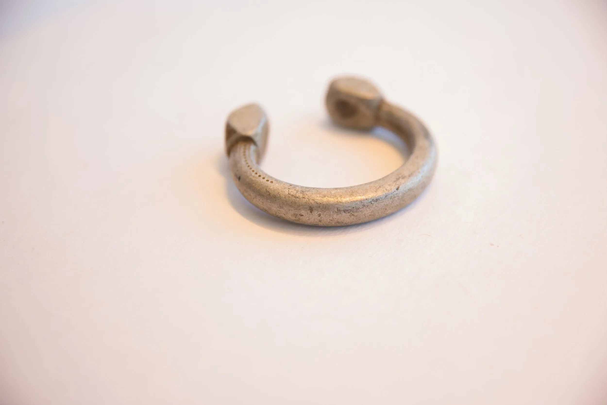Antique African Geometric Base Small Aluminum Cuff Bracelet