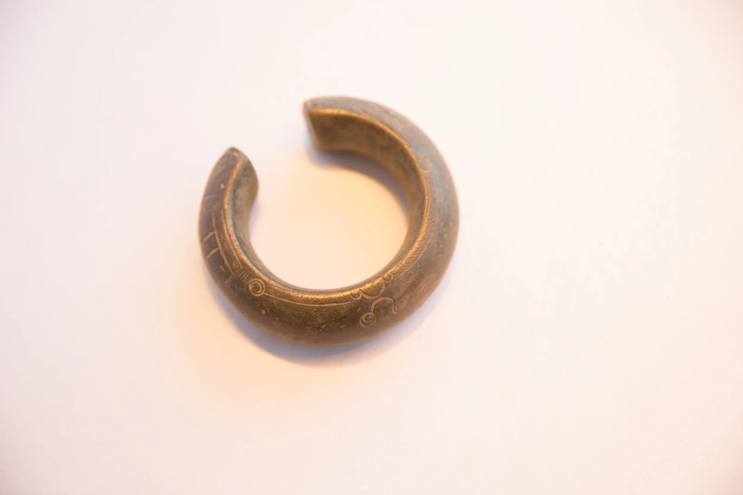 Antique African Geometric Design Heavy Cuff Bracelet