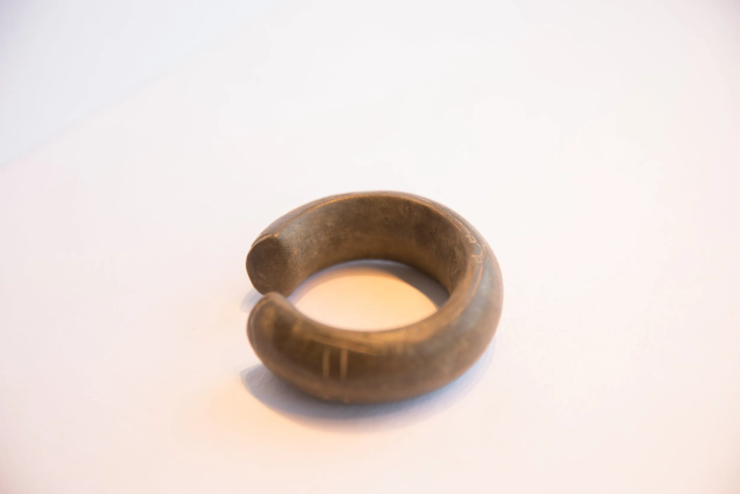 Antique African Geometric Design Heavy Cuff Bracelet