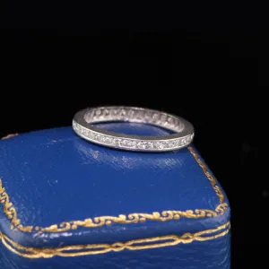Antique Art Deco Platinum Diamond Eternity Band - Size 5.25