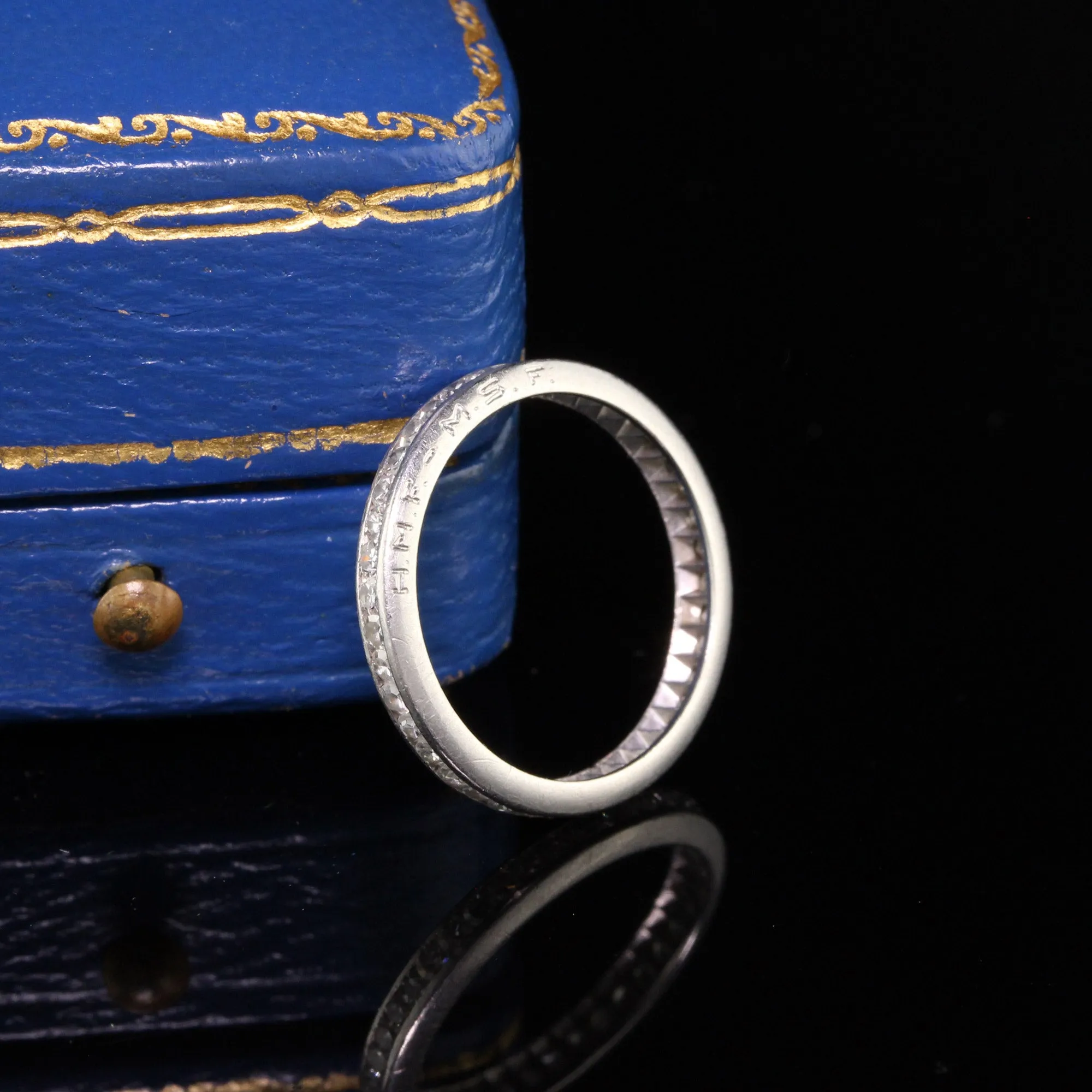 Antique Art Deco Platinum Diamond Eternity Band - Size 5.25