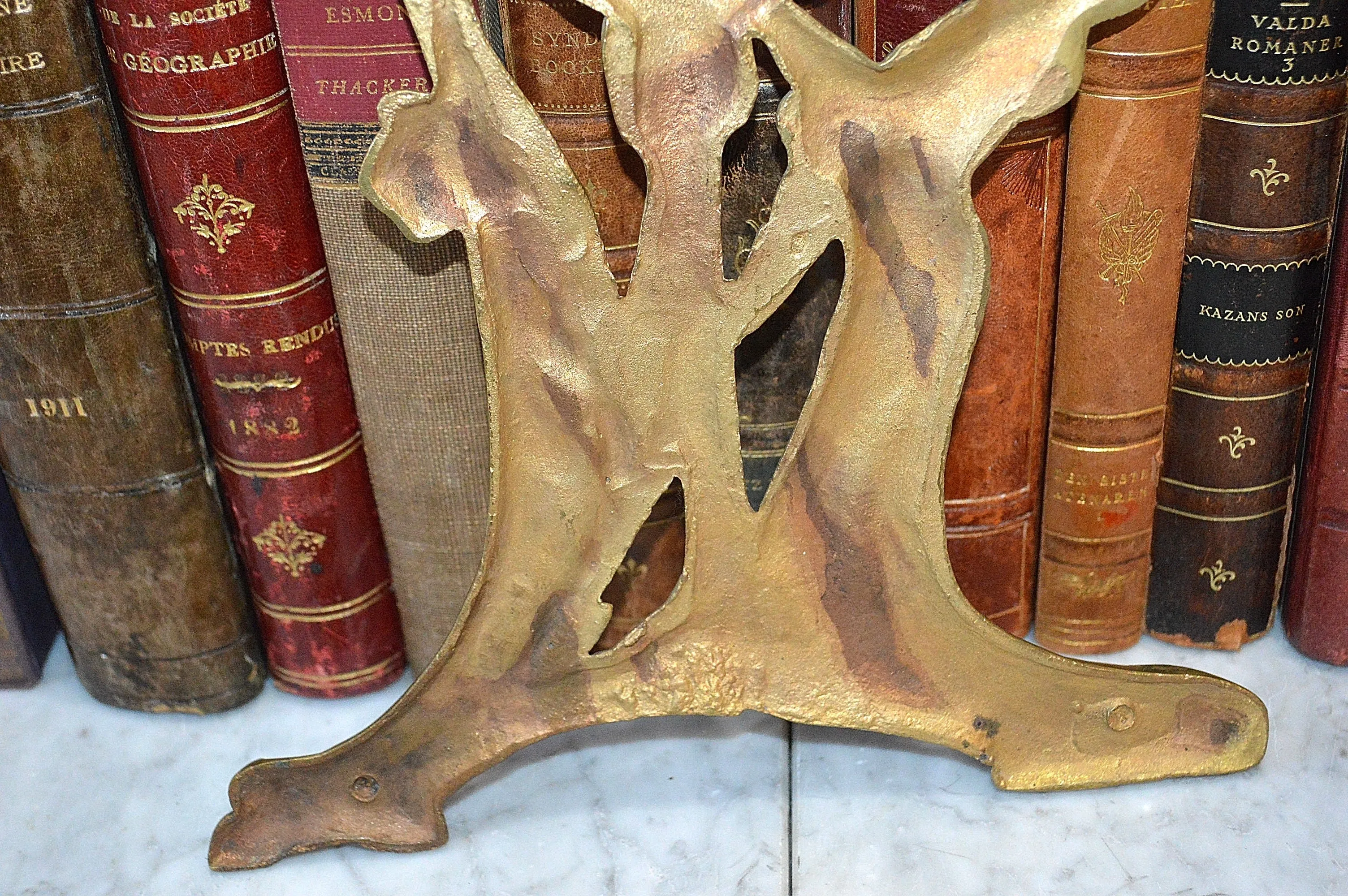 Antique Art Nouveau French Bronze Female Figural Clock Mirror Frame